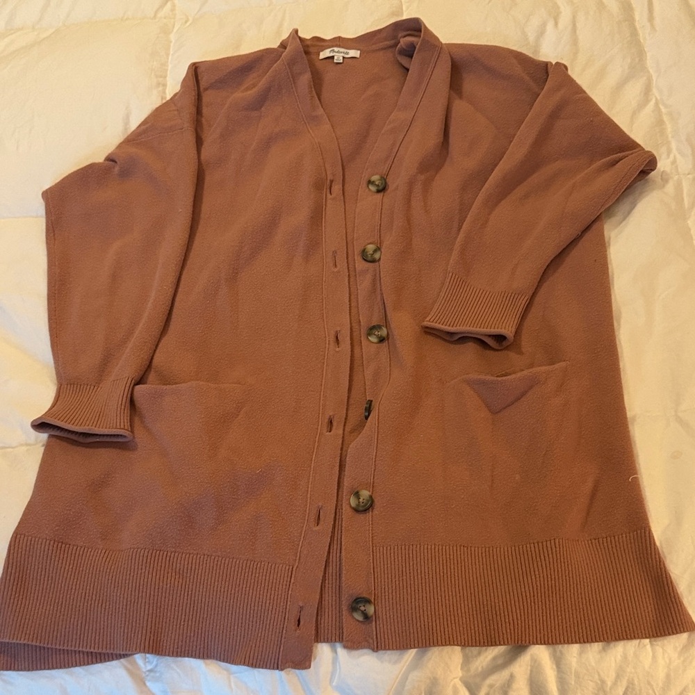 Madewell Brown Button-Front Cardigan